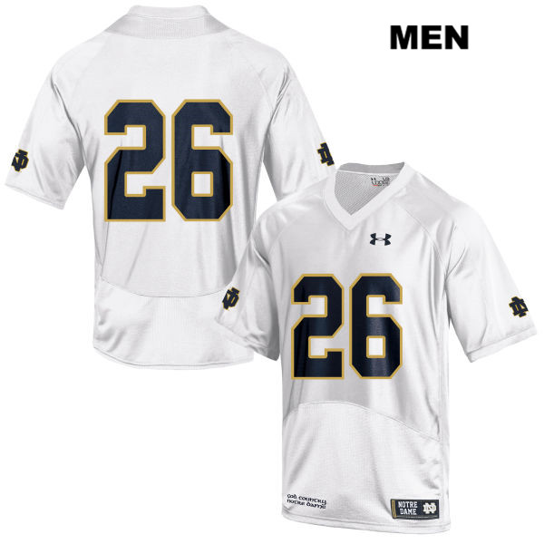 Men's NCAA Notre Dame Fighting Irish #26 Leo Albano Stitched College Under Armour Authentic White No Name Football Jersey LR10C64OV